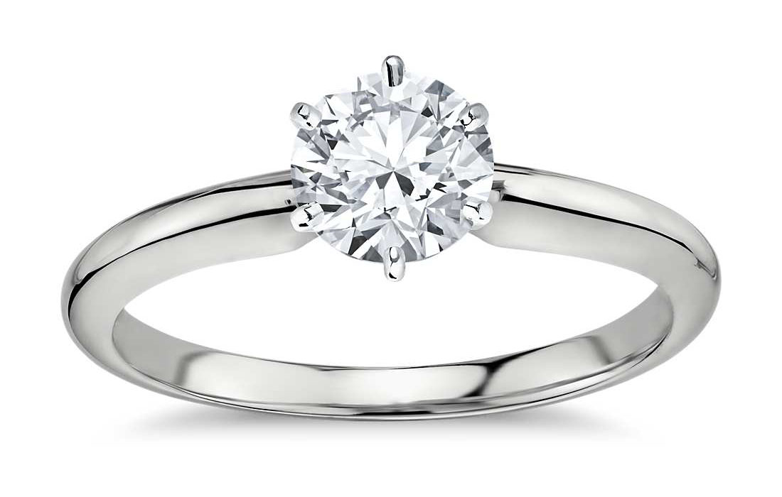 Six Prong Solitaire Engagement Rings