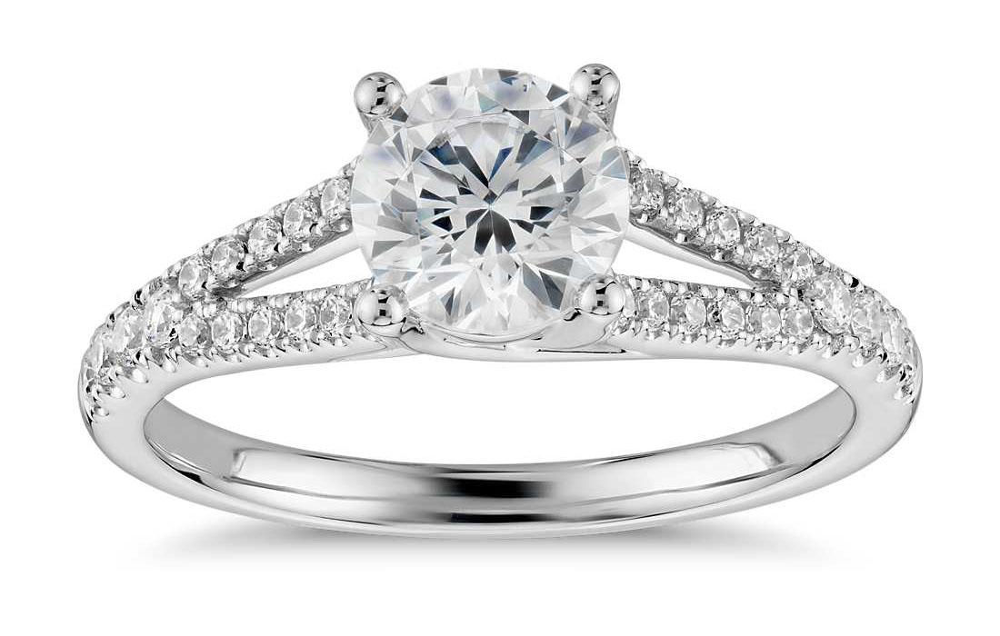 Split Shank Pave Engagement Ring