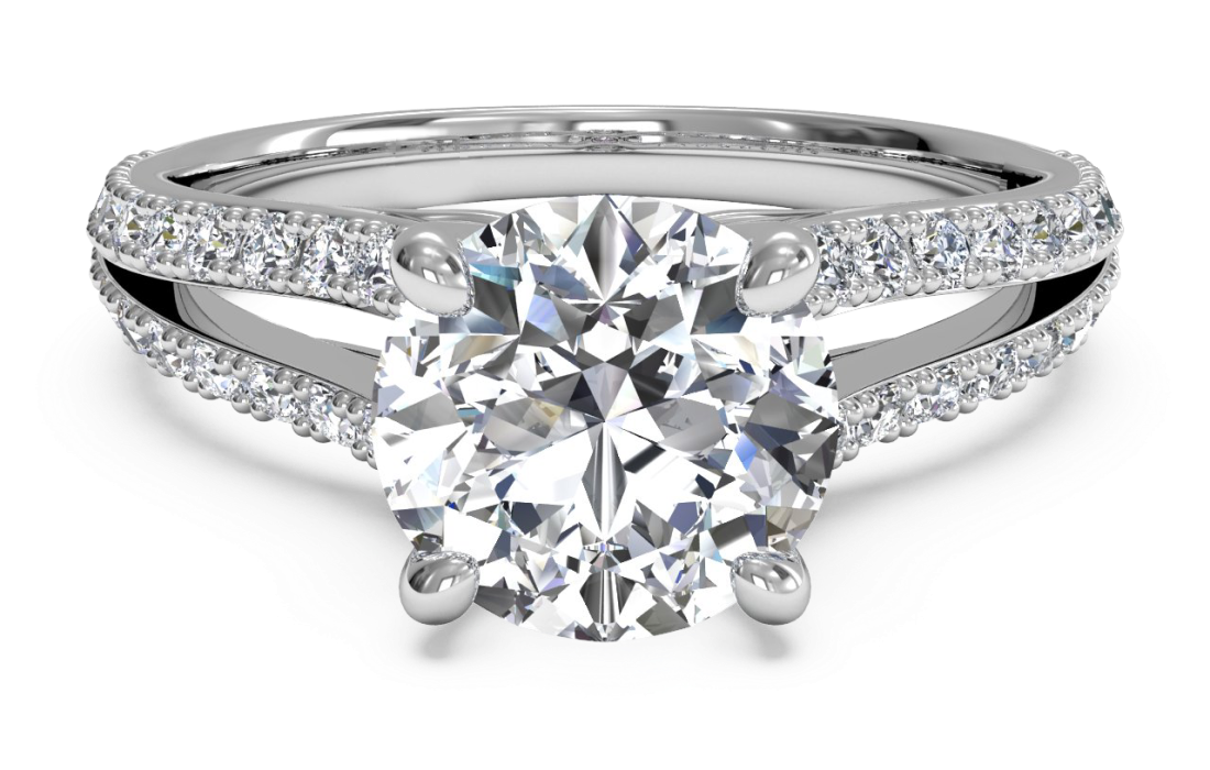 Split Shank Pave Engagement Ring