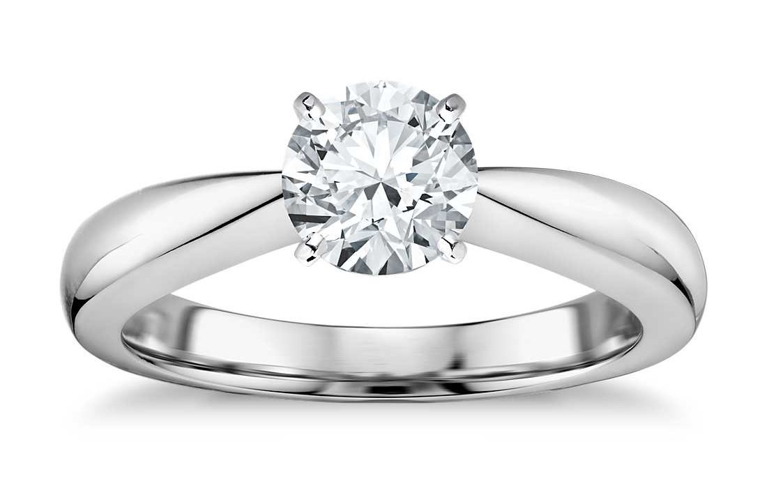 Tapered Diamond Engagement Ring