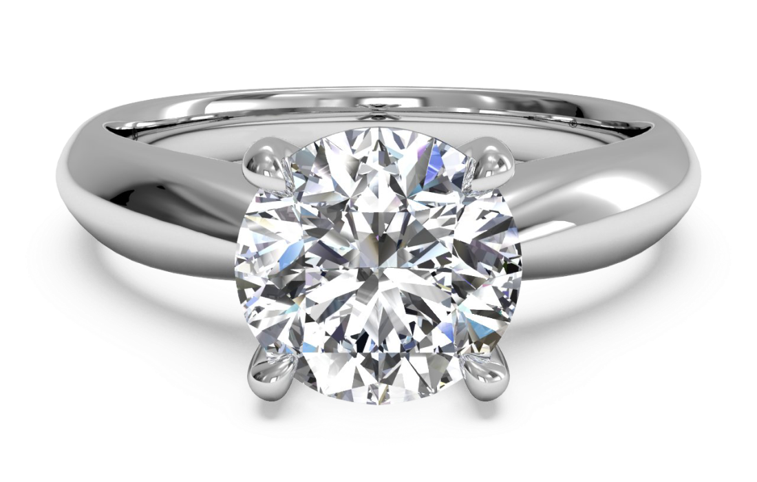 Tapered Diamond Engagement Ring