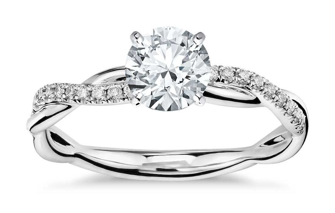 Twist Diamond Engagement Ring